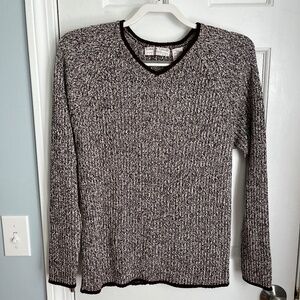 Cozy brown + white pullover sweater